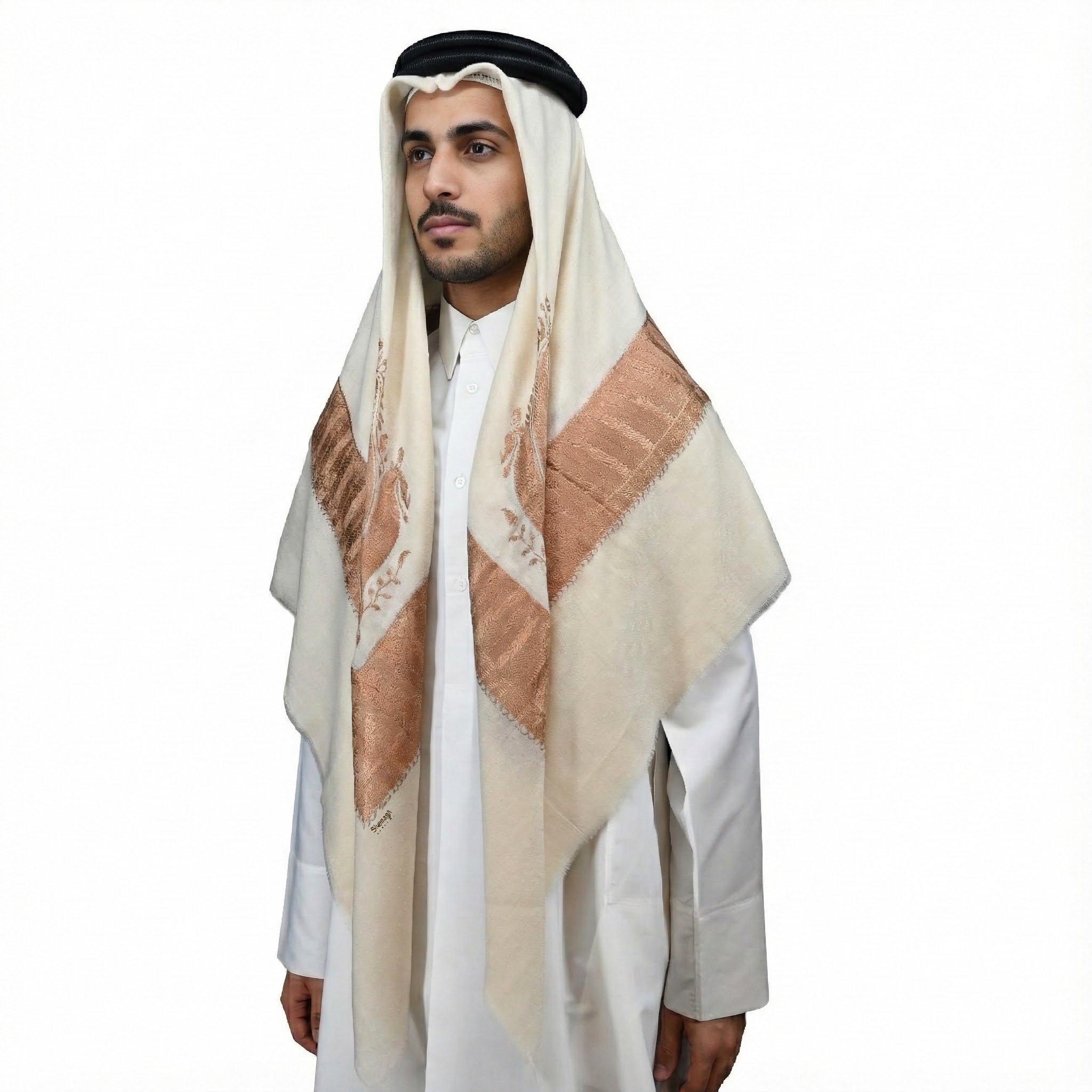 shawl with Brown shade Embroidery