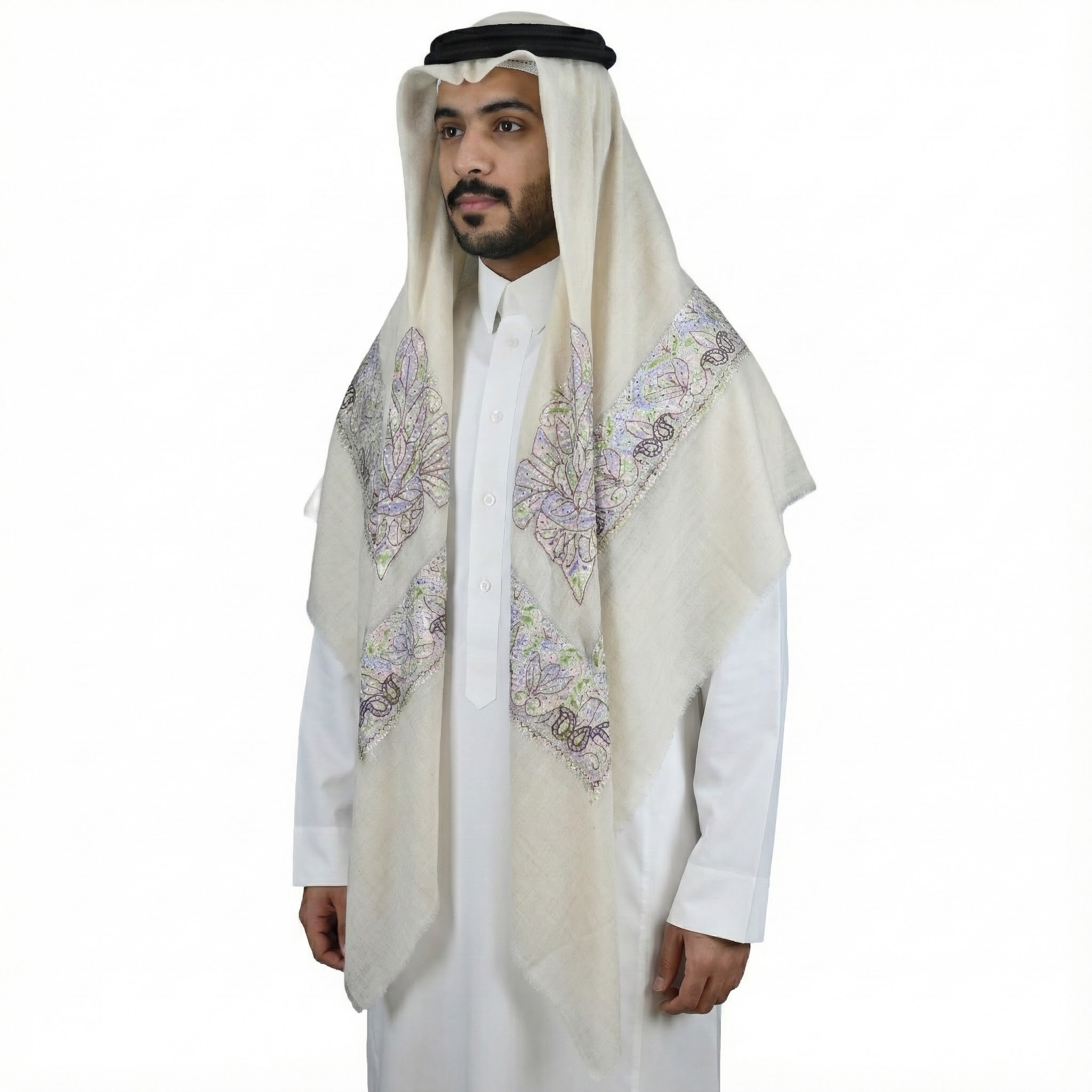 Shawl with Green and Purple shades