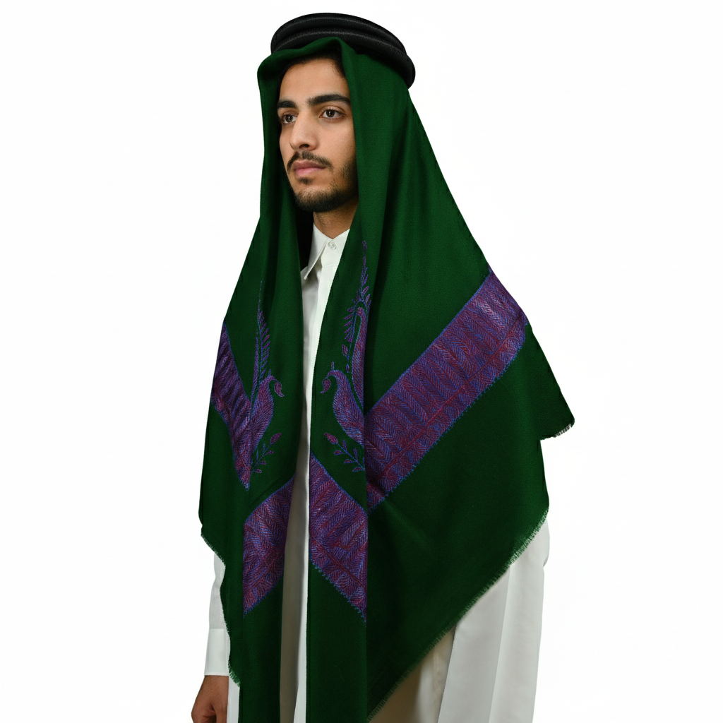 Hand Embroidery and Dark Green base