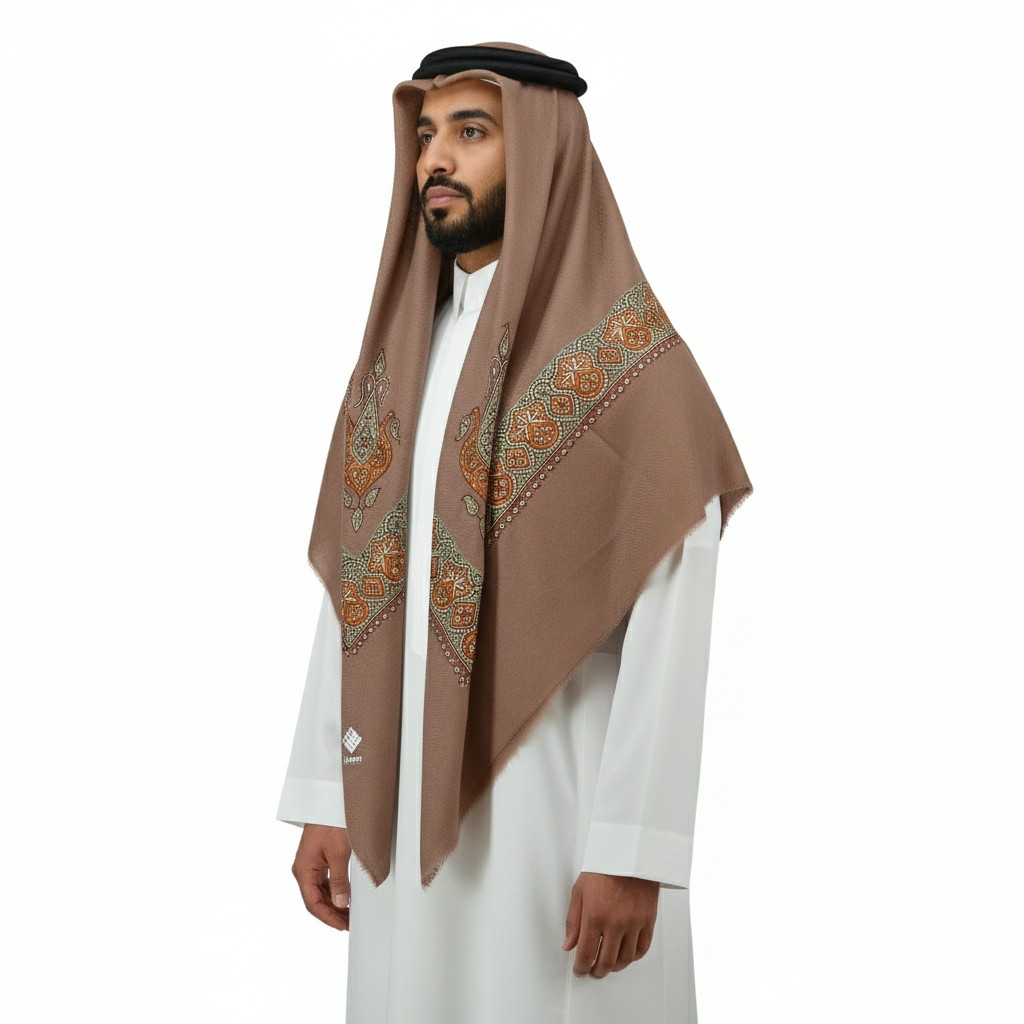 Multicolor Hand Embroidery and Brown base